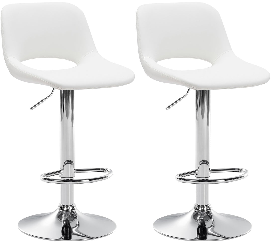 2er-Set Barhocker 106 Kunstleder Weiß