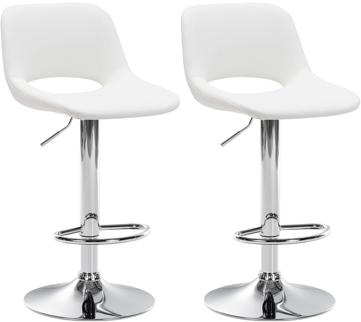2er-Set Barhocker 106 Kunstleder Weiß