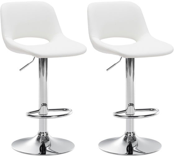 2er-Set Barhocker 106 Kunstleder Weiß