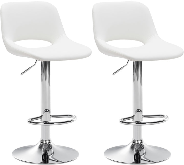 2er-Set Barhocker 106 Kunstleder Weiß