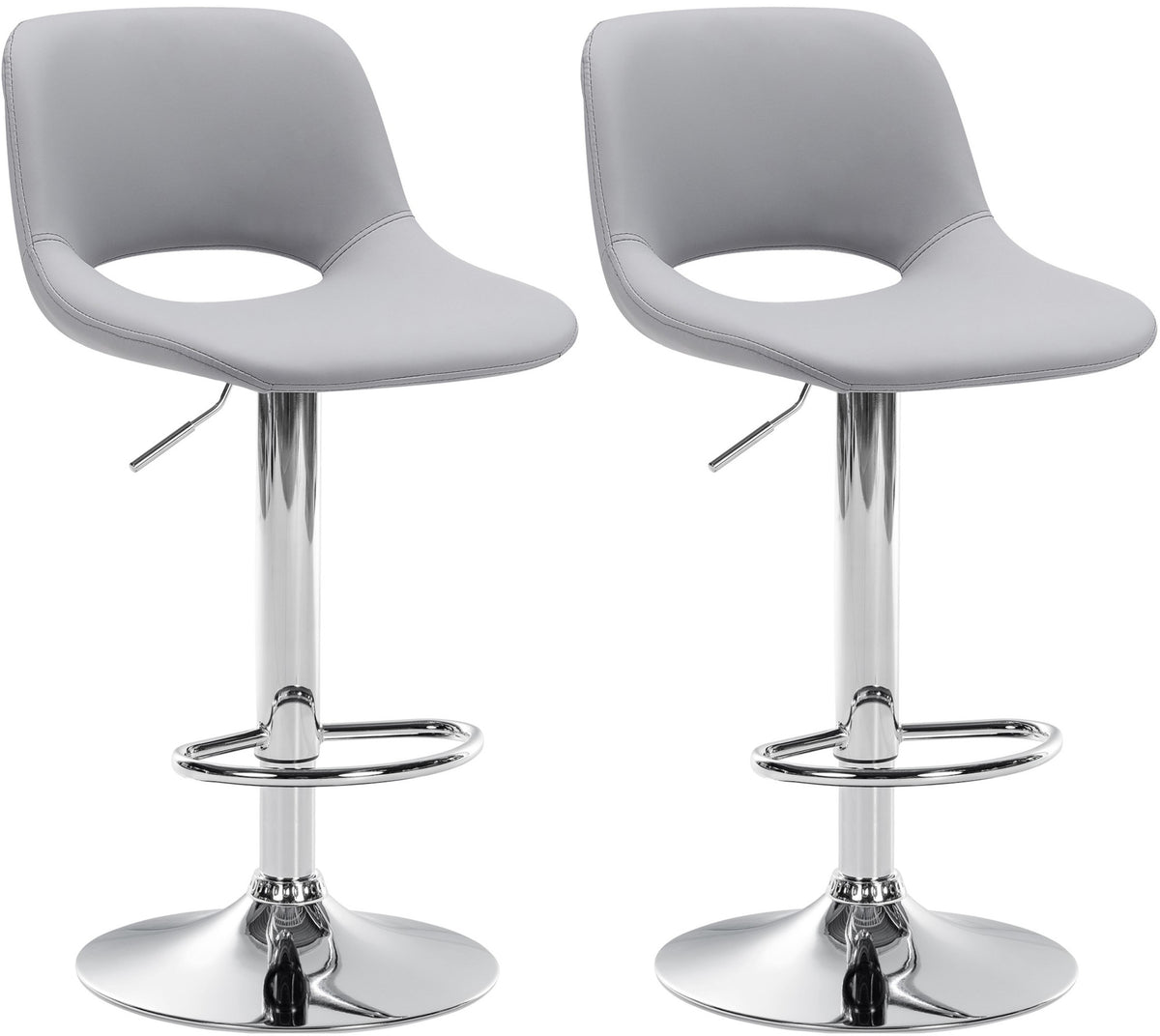 2er-Set Barhocker 106 Kunstleder Grau