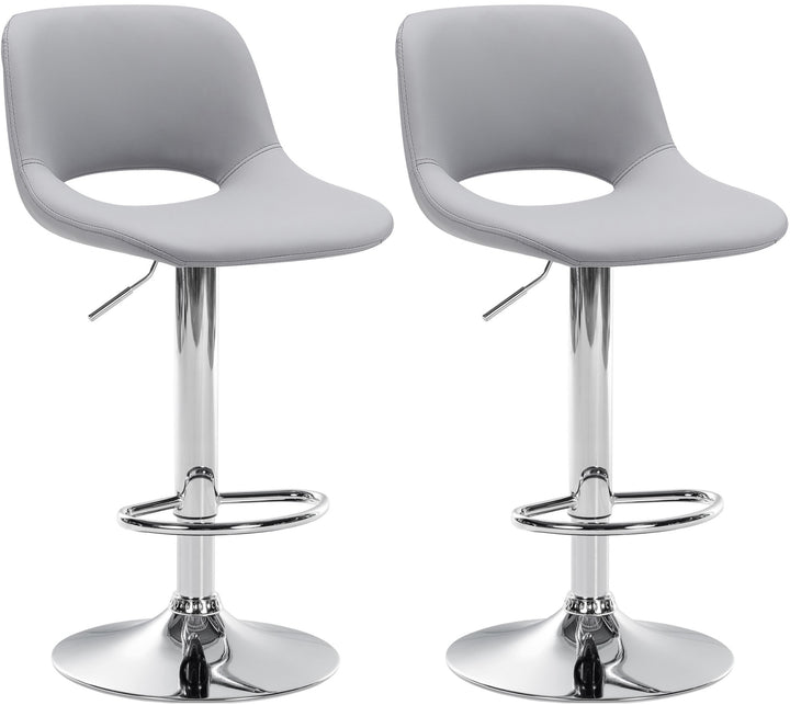2er-Set Barhocker 106 Kunstleder Grau
