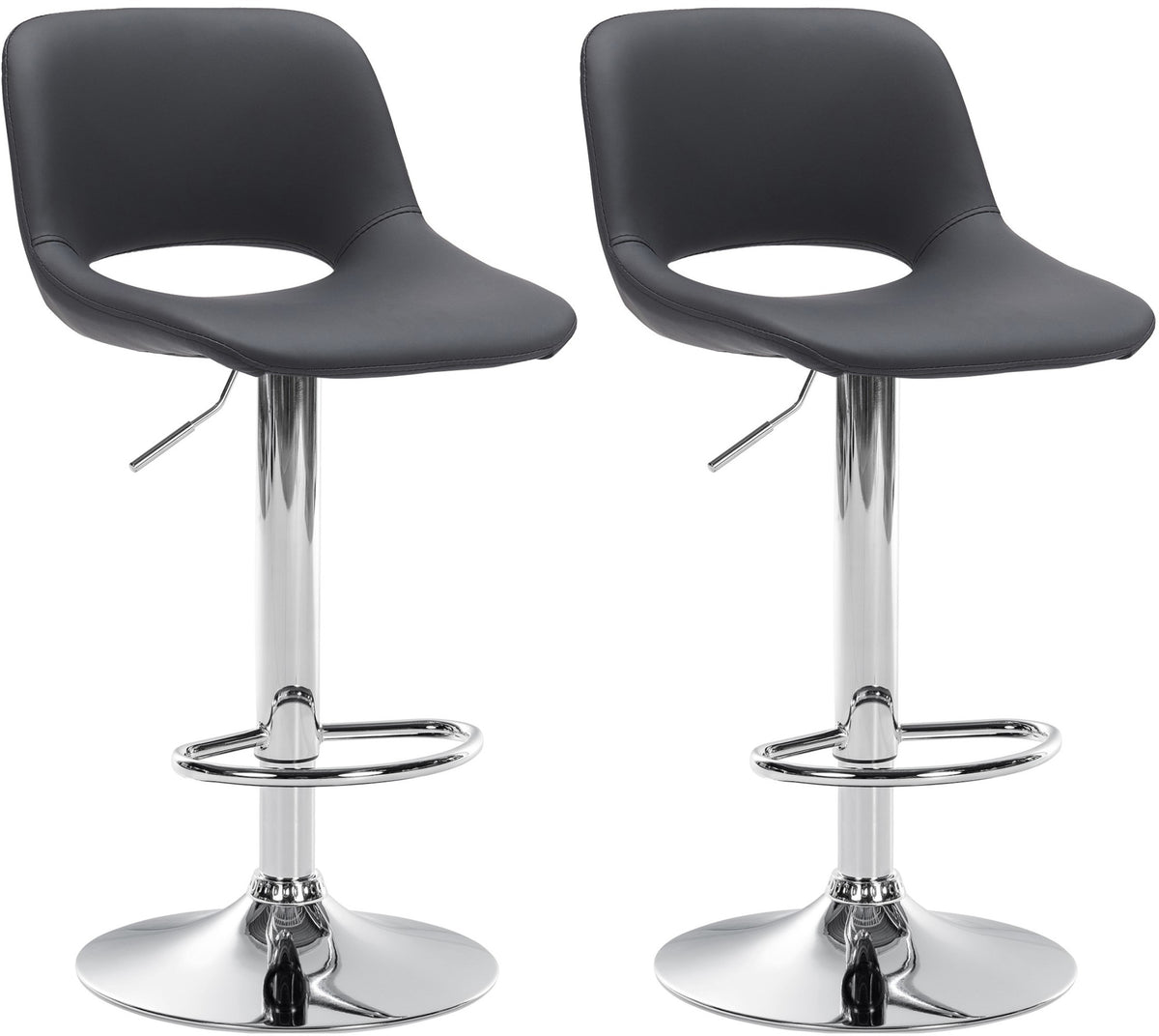 2er-Set Barhocker 106 Kunstleder Schwarz