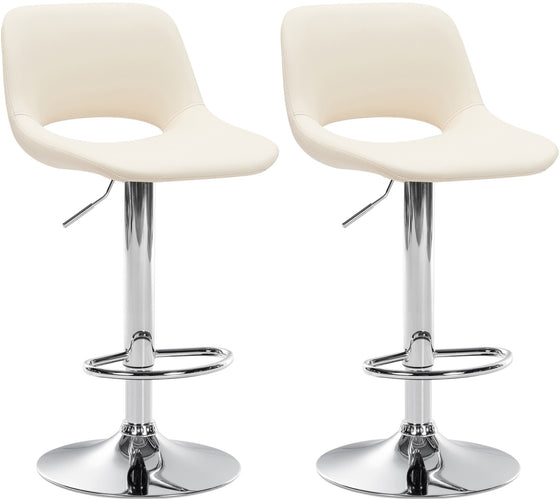 2er-Set Barhocker 106 Kunstleder Creme