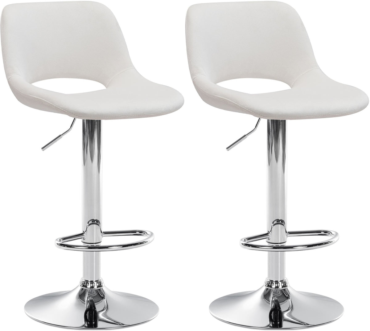 2er-Set Barhocker 106 Samt Creme
