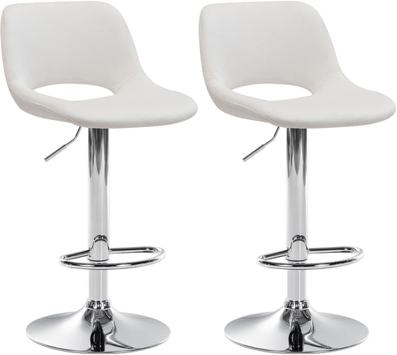 2er-Set Barhocker 106 Samt Creme