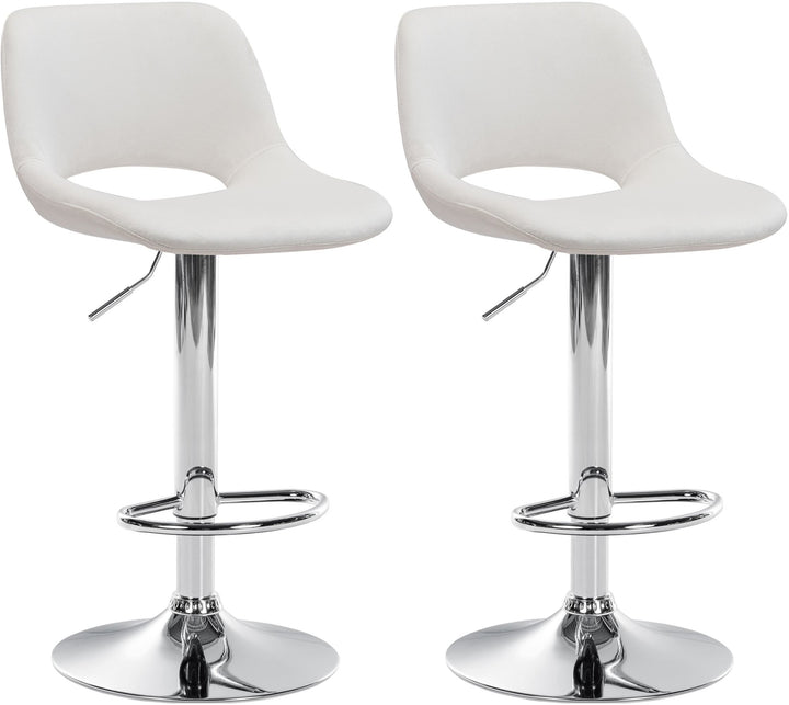 2er-Set Barhocker 106 Samt Creme