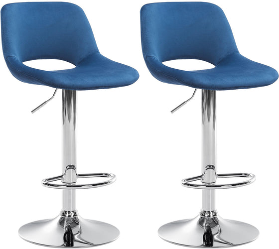 2er-Set Barhocker 106 Samt Blau