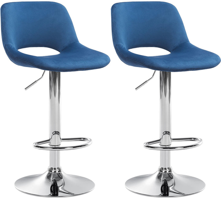 2er-Set Barhocker 106 Samt Blau