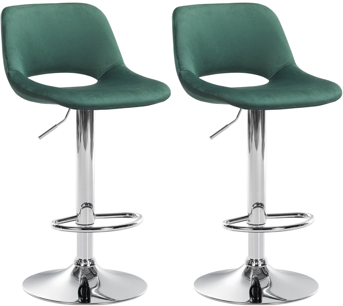 2er-Set Barhocker 106 Samt Grün