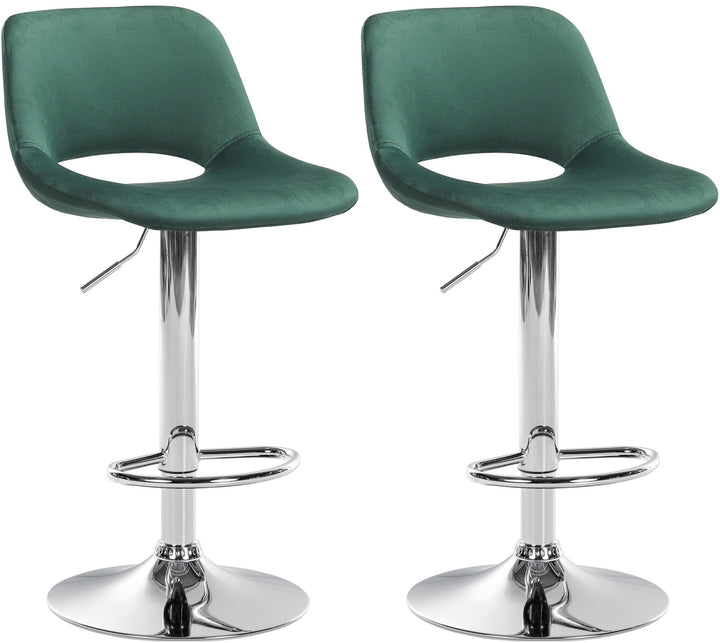 2er-Set Barhocker 106 Samt Grün