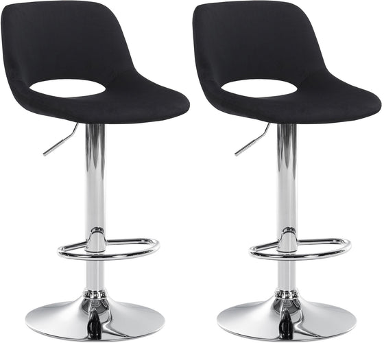 2er-Set Barhocker 106 Samt Schwarz