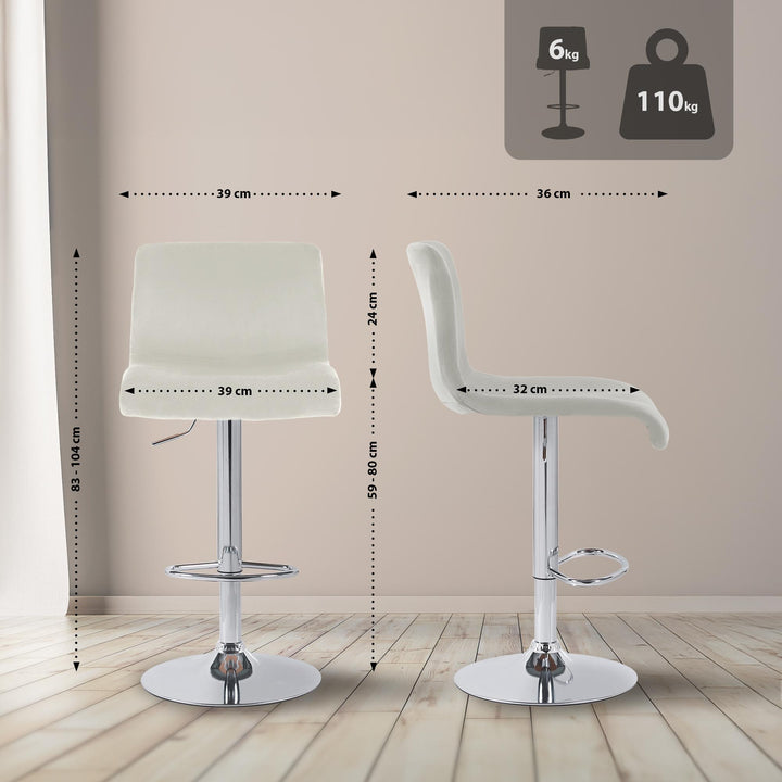 Barhocker 105 Samt Creme - Bild 2