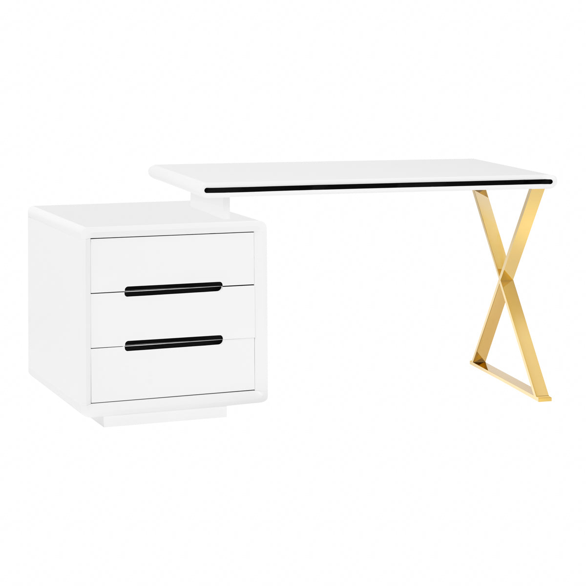 Manikürtisch 3309B Weiß-Gold 1