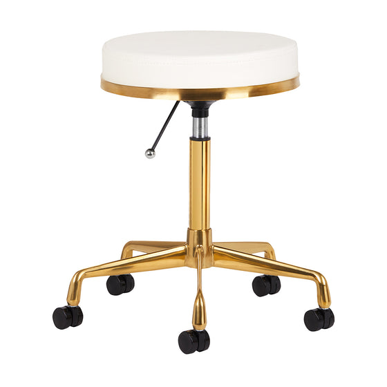 Rollhocker Höhenverstellbar H4 Gold Weiß