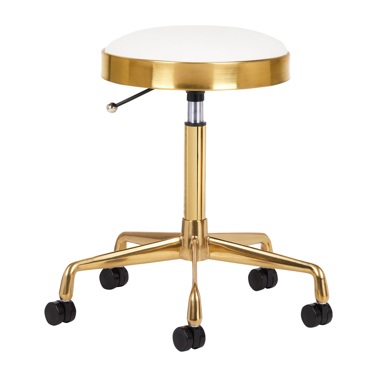 Arbeitshocker Höhenverstellbar Eco Leder H7 Gold Weiß