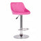 Barhocker Steppdecke Drehbar Verstellbar Schwarz Fuchsia