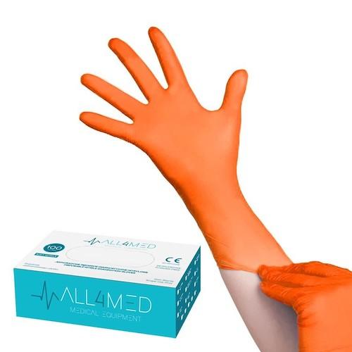 Nitril handschoenen All4Med oranje 100 stuks