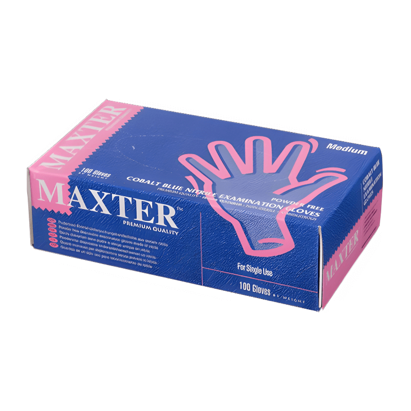 Handschuhe Maxter Nitril Indigoblau 100st. M – –